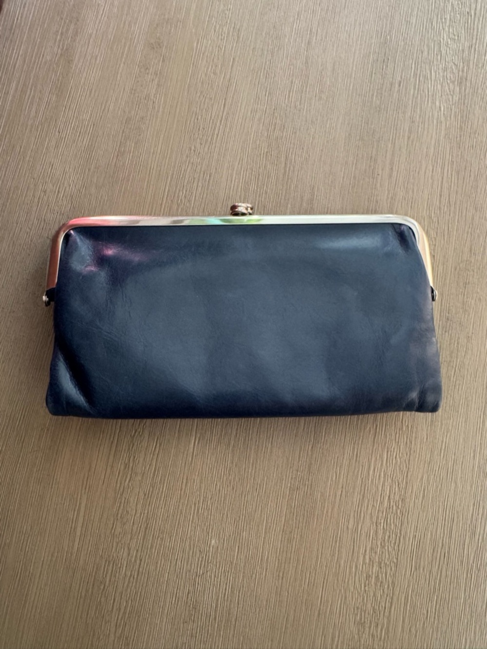 HOBO Navy Leather “Lauren” Clutch Wallet EUC